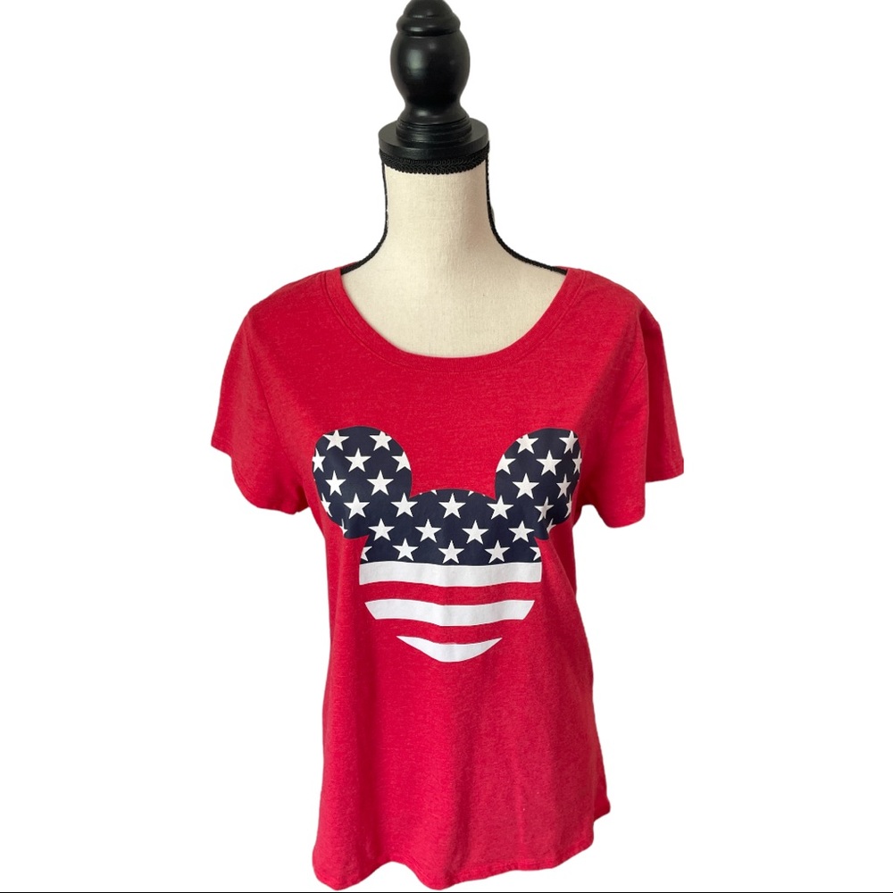 Ladies American Flag Disney Mickey Mouse tee. Size M-Missy/ XL. Perfect!